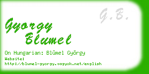 gyorgy blumel business card