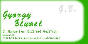 gyorgy blumel business card